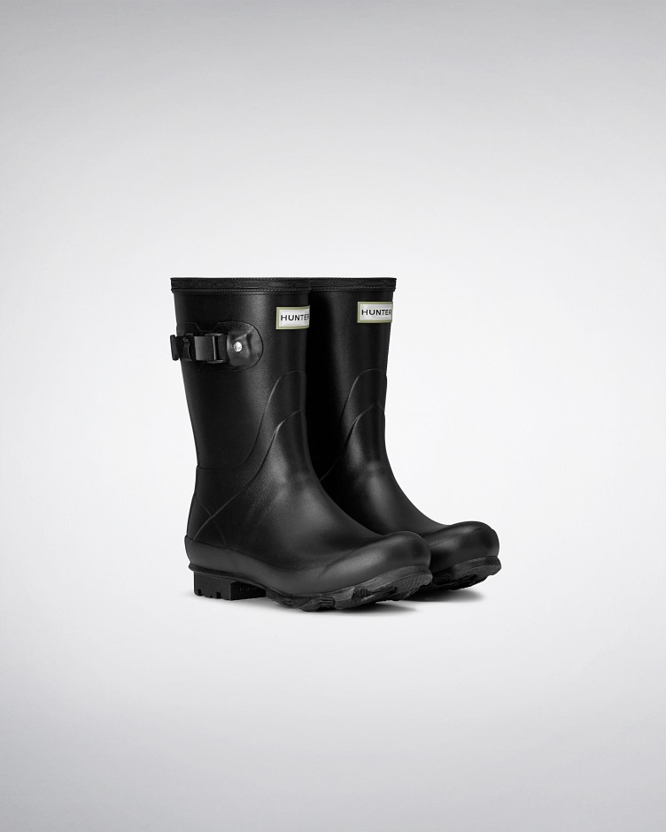 Botas De Chuva Curtas Femininas Hunter Norris Field Pretas
