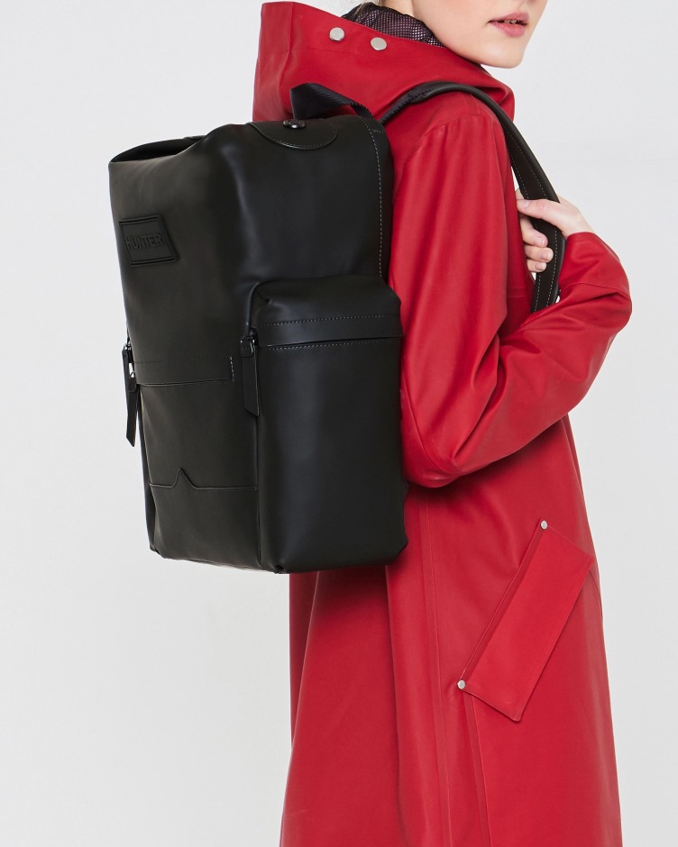 Mochila Hunter Top Clip - Couro Emborrachado Preto