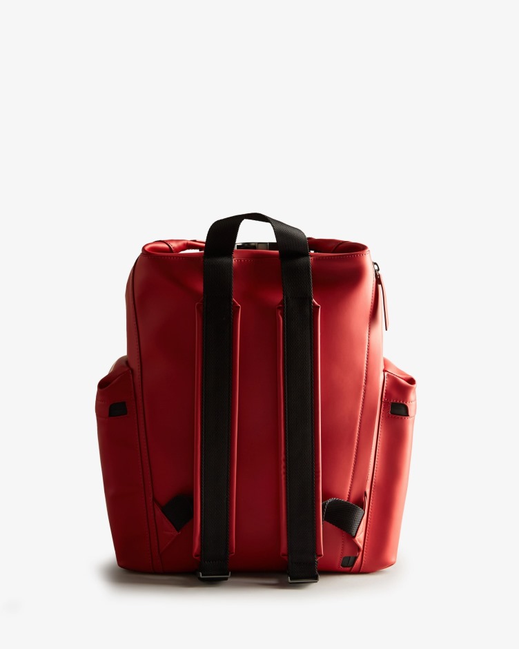 Mochila Hunter Top Clip - Couro Emborrachado Vermelho Militar