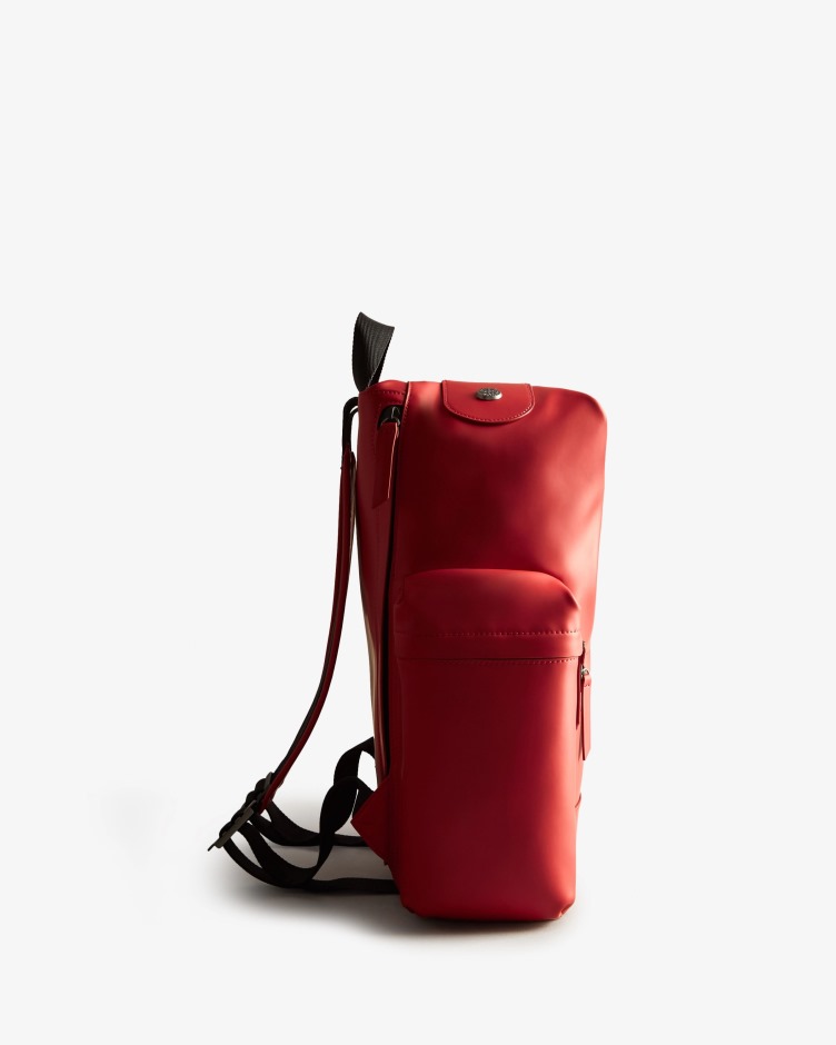 Mochila Hunter Top Clip - Couro Emborrachado Vermelho Militar