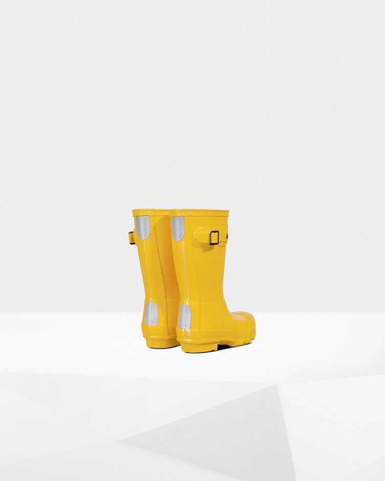 Hunter Original Para Crianças (2-6 Anos) Botas De Chuva Brilhante Amarelo
