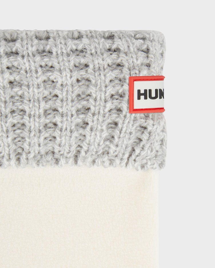 Hunter Waffle Manguito Bota Alta Meias Hunter Branco-cinza Pálido