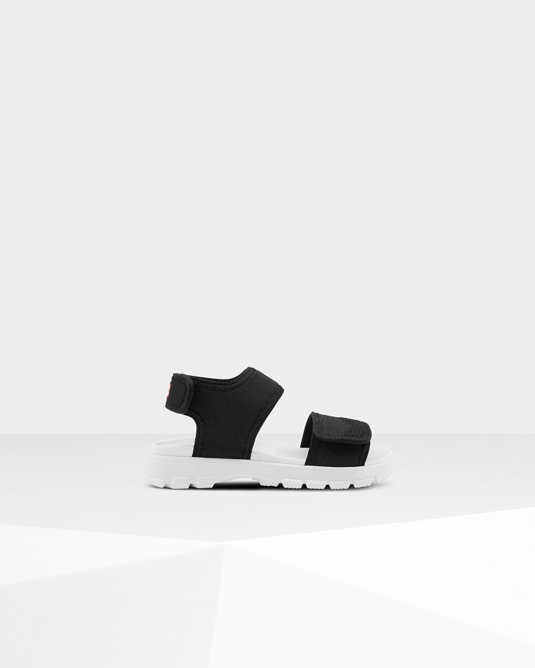 Hunter Para Crianças Grandes (5-9 Anos) Sandália De Caminhada Ao Ar Livre Preta