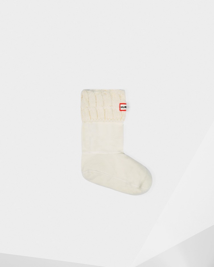 Hunter Cabo De Malha Manguito Bota Curta Meias Hunter Branco
