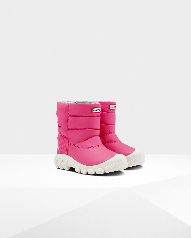 Hunter Big Kids (5-10 Anos) Botas De Neve Isoladas Rosa Brilhante