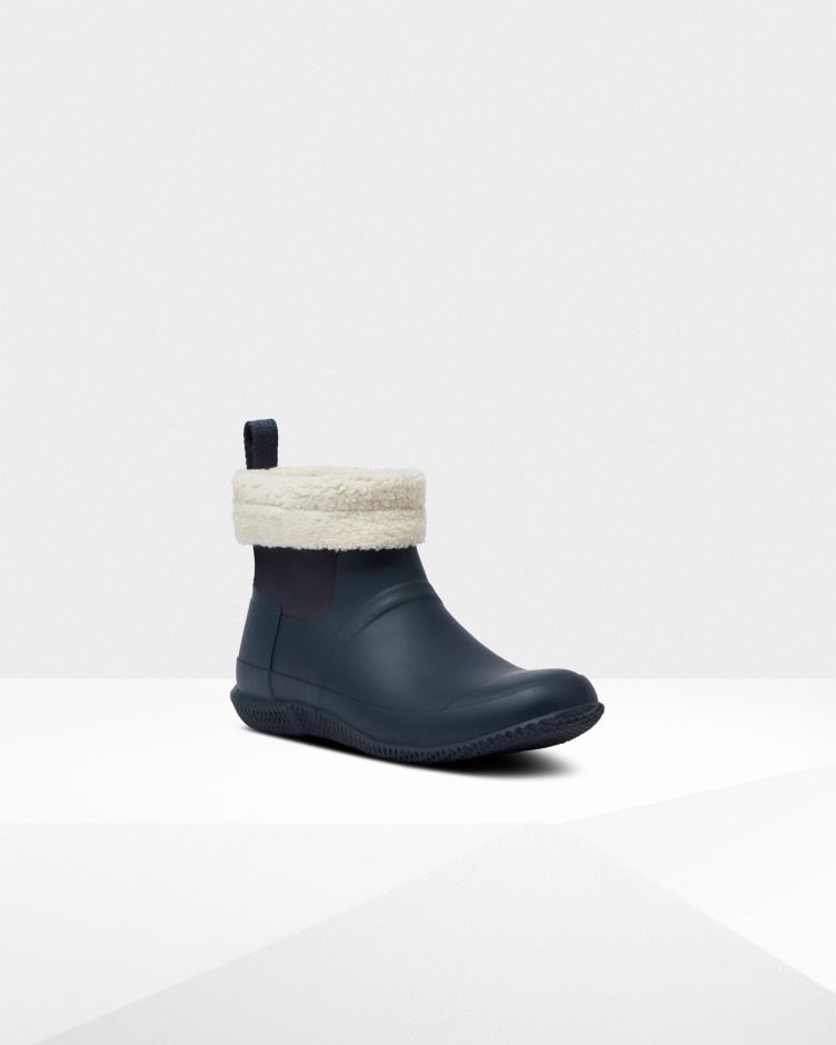 Botas De Shearling Veganas Com Isolamento Para Homens Hunter Hunter Navy