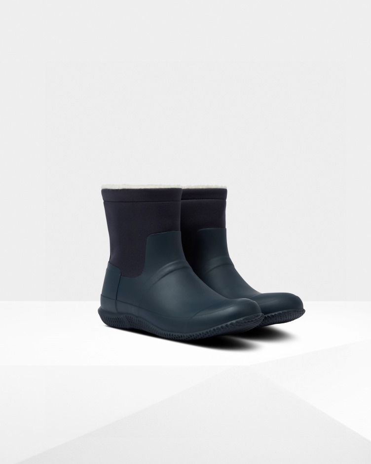 Botas De Shearling Veganas Com Isolamento Para Homens Hunter Hunter Navy