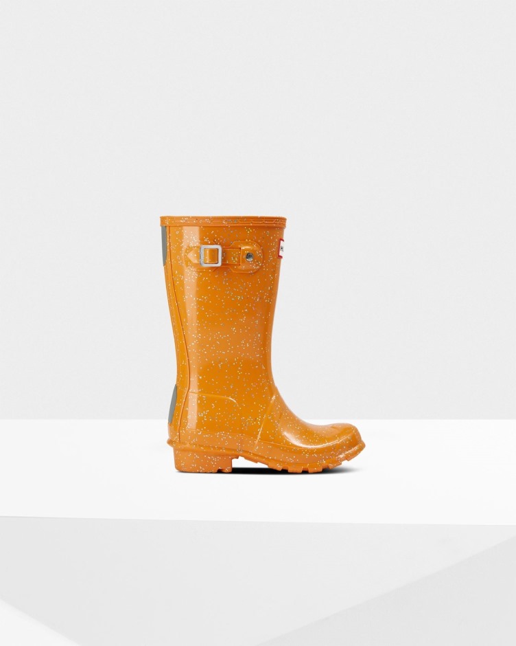 Hunter Big Kids (5-11 Anos) Botas De Chuva Com Glitter Gigante Amber Creek Laranja