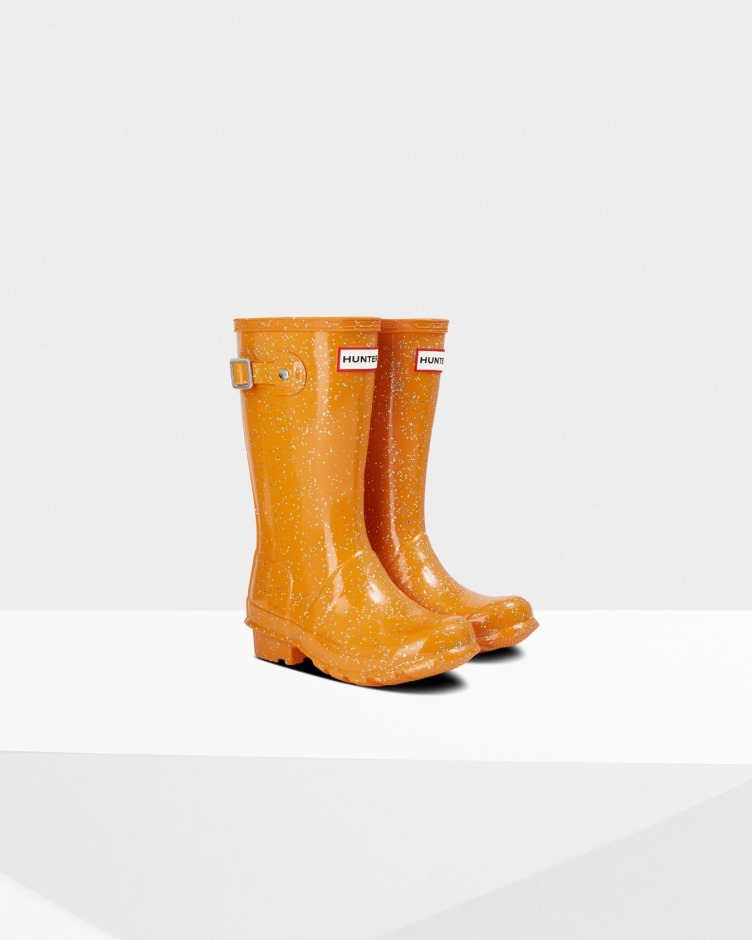 Hunter Big Kids (5-11 Anos) Botas De Chuva Com Glitter Gigante Amber Creek Laranja