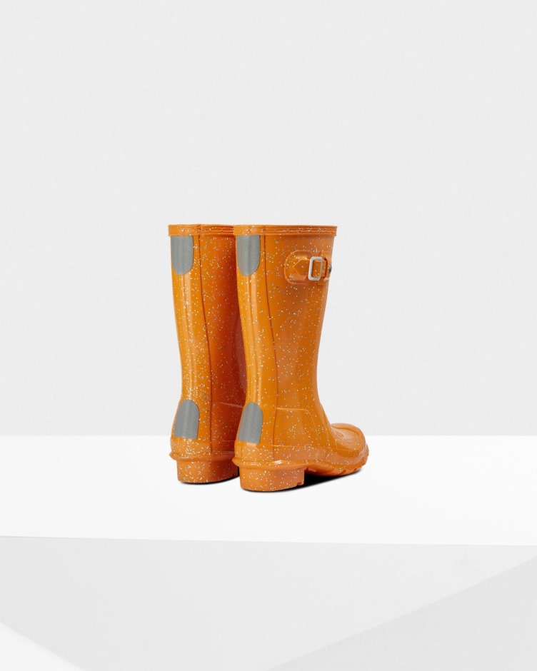 Hunter Big Kids (5-11 Anos) Botas De Chuva Com Glitter Gigante Amber Creek Laranja