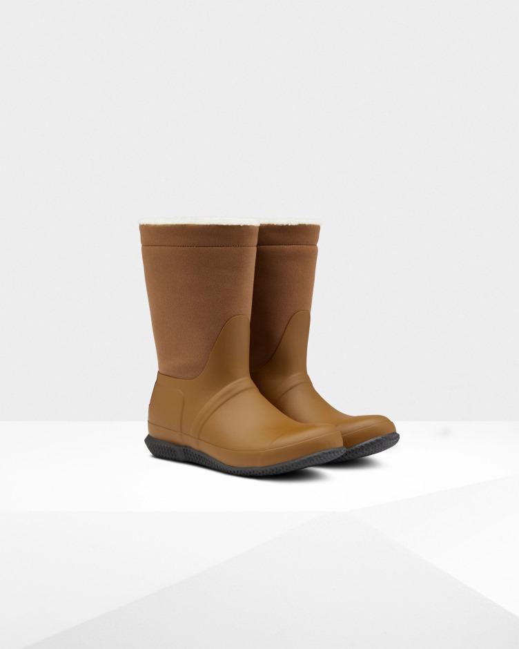 Botas De Shearling Veganas Com Isolamento Para Mulheres Caçadores Espessas Marrom