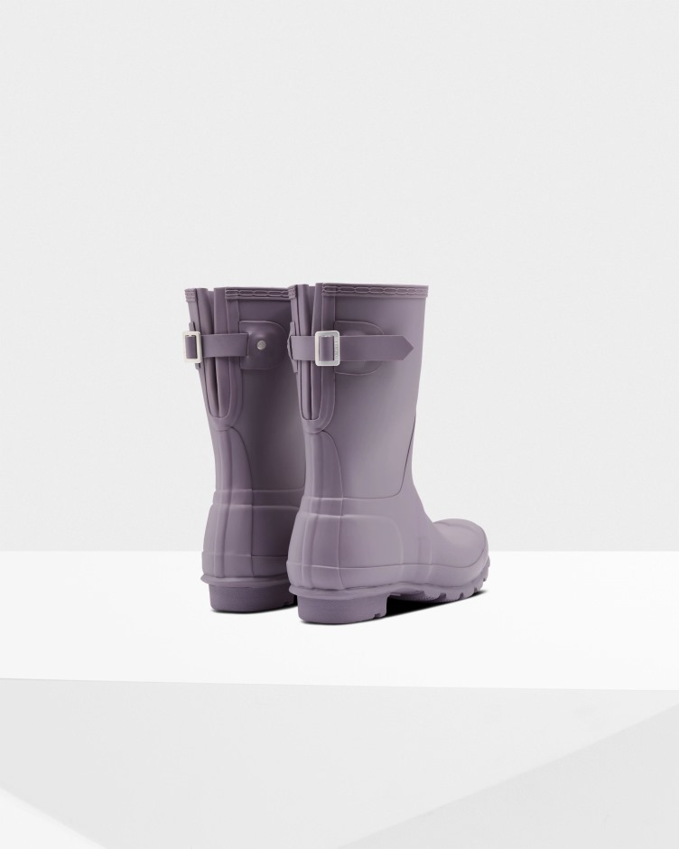 Botas De Chuva Ajustáveis ​​de Costas Curtas Para Mulheres Caçadores Top Roxo
