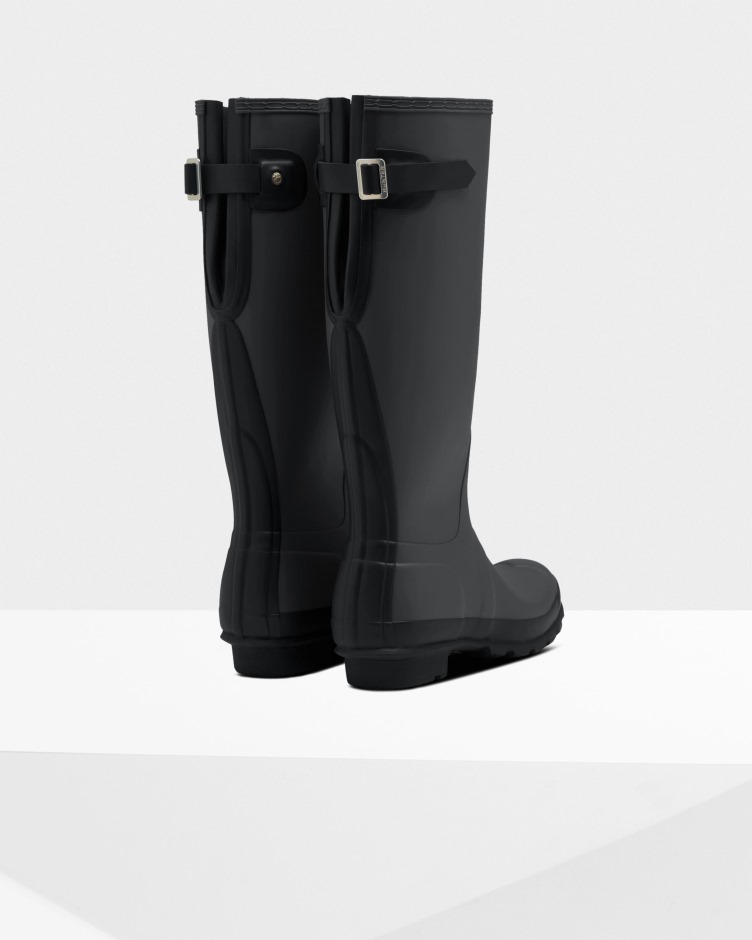 Botas De Chuva De Mulher Hunter Com Costas Altas Ajustáveis ​​luna Cinza-preto