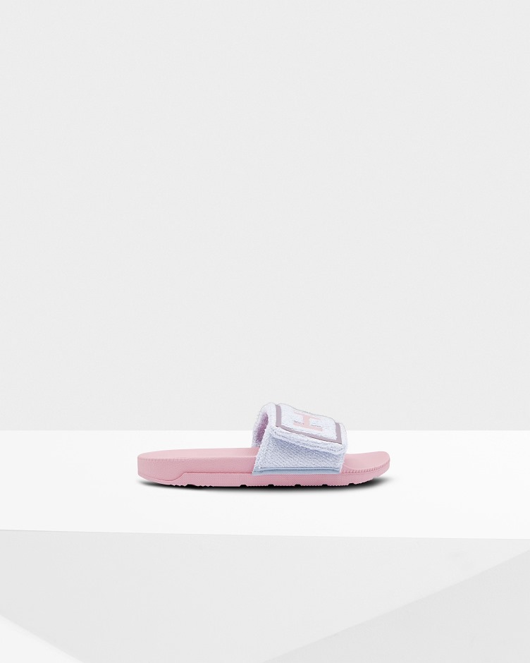 Caçador Felpudo De Toalha Feminino Logo Slides Ajustáveis ​​íris ártica Azul-dedaleira Rosa