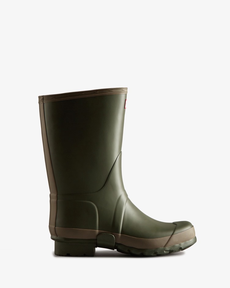 Botas De Chuva Para Homem Caçador Jardineiro Barro Verde-oliva Escuro