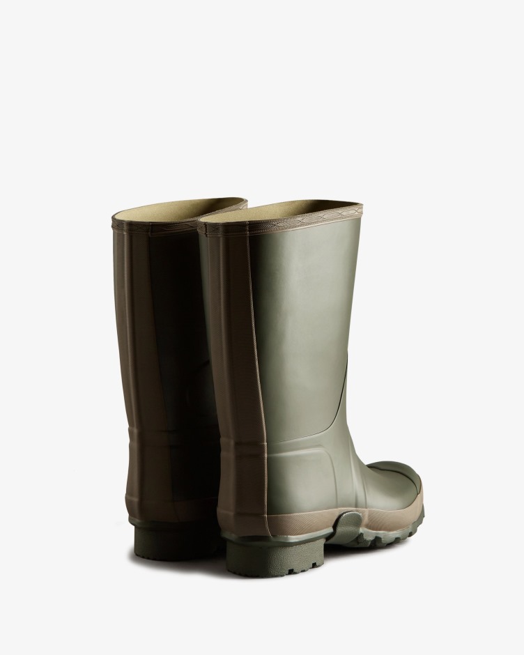 Botas De Chuva Para Homem Caçador Jardineiro Barro Verde-oliva Escuro