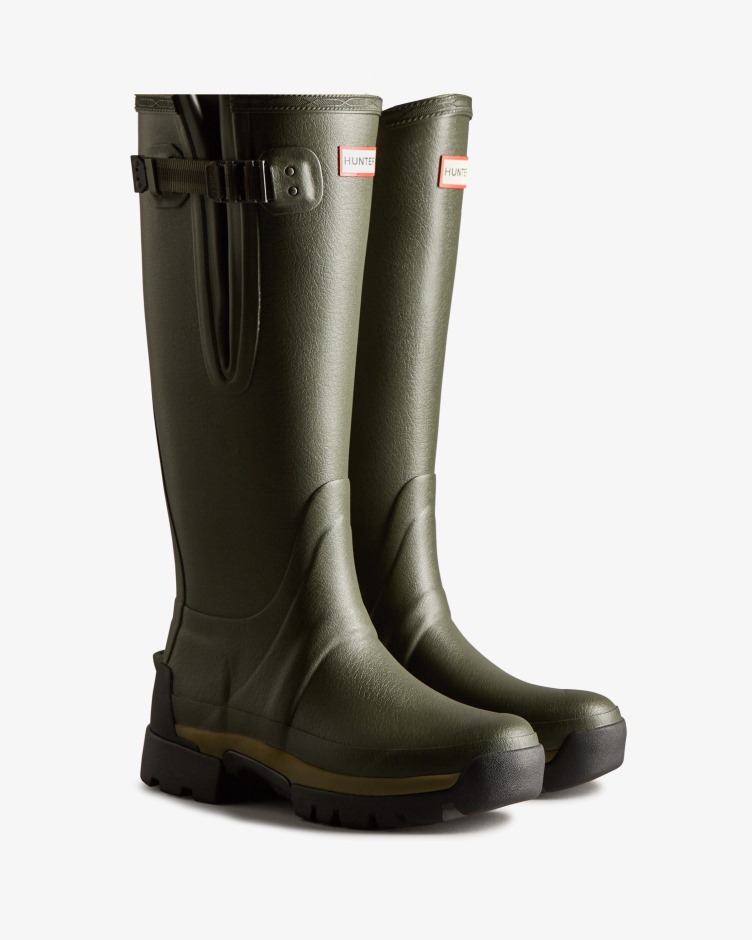Botas De Chuva De Neoprene De 3 Mm Ajustáveis ​​​​balmoral Caçadores Para Mulheres Azeitona Escura