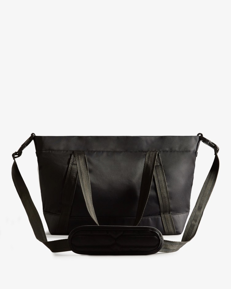 Hunter Nylon Bolsa Tote Clip Top Média Preta