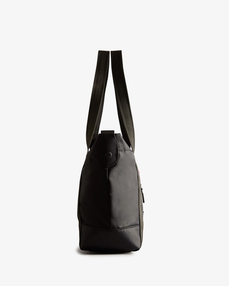 Hunter Nylon Bolsa Tote Clip Top Média Preta