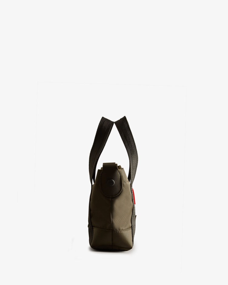 Hunter Nylon Mini Top Clip Tote Bag Azeitona Escura