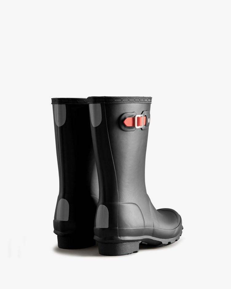 Hunter Big Kids (5-11 Anos) Botas De Chuva Isoladas Preto-logo Vermelho