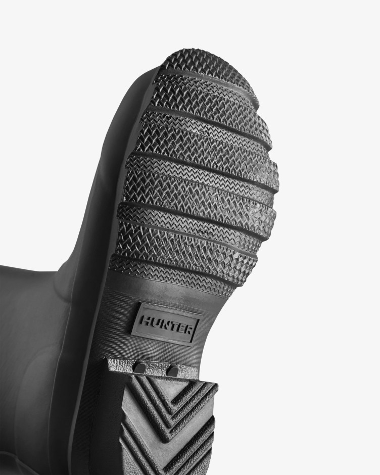 Hunter Big Kids (5-11 Anos) Botas De Chuva Isoladas Preto-logo Vermelho