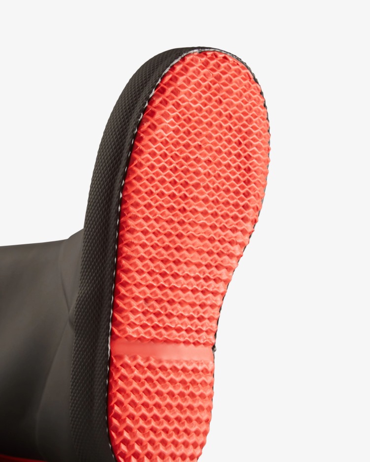 Hunter Kids First (18 Meses-8 Anos) Botas De Chuva Com Isolamento Preto-logo Vermelho