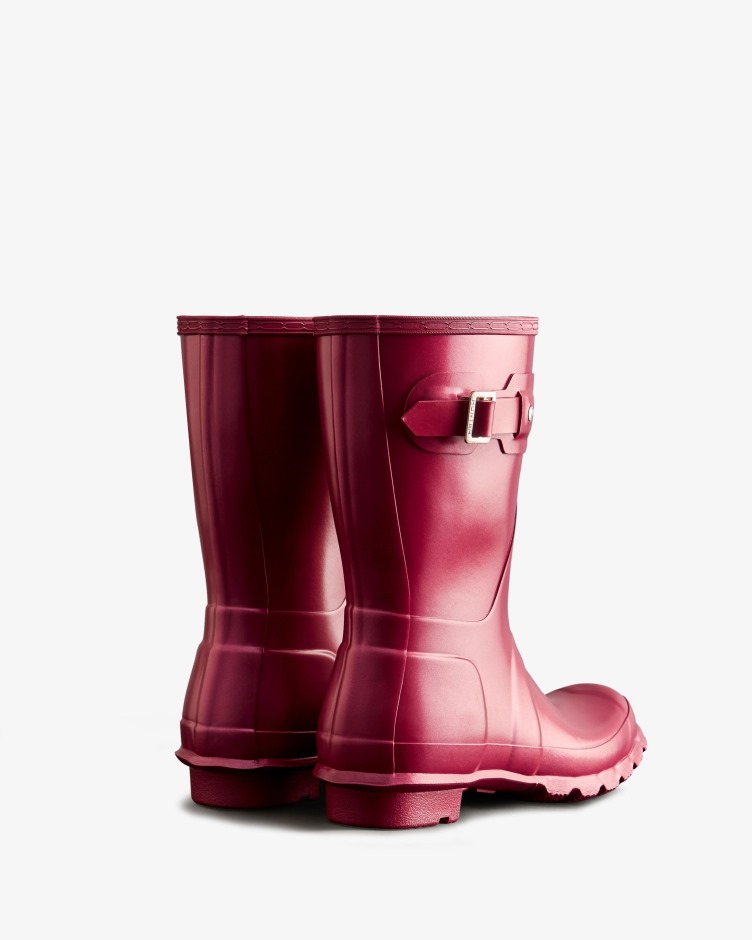 Botas De Chuva Curta Femininas Hunter Nebulosa Hayes Borgonha