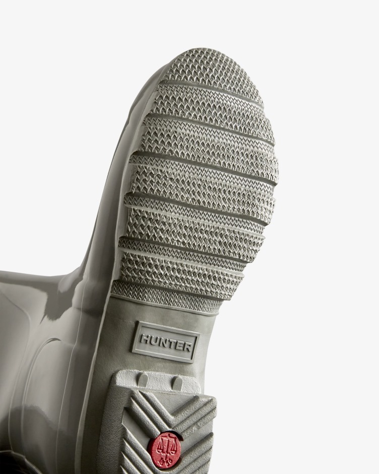 Botas De Chuva De Alto Brilho Originais Para Mulheres Hunter Cinza Docker