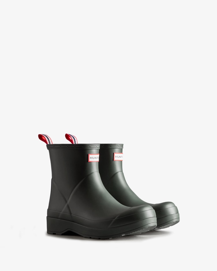 Hunter Masculino Jogar Botas De Chuva Curtas Verde Musgo ártico
