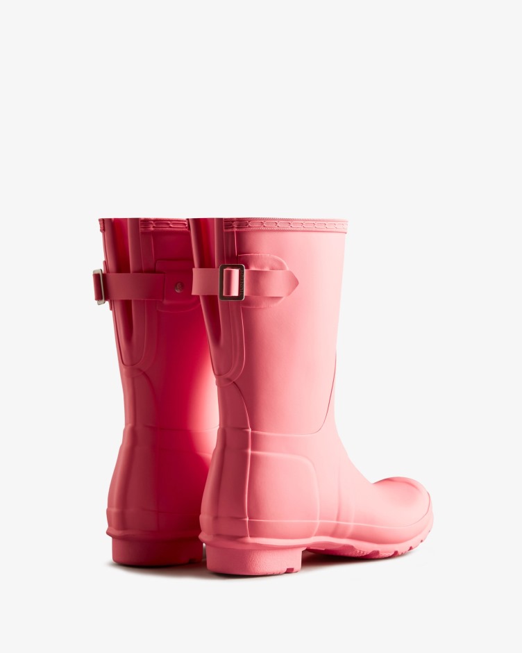 Botas De Chuva Ajustáveis ​​​​de Costas Curtas Femininas Hunter Rosa Shiver