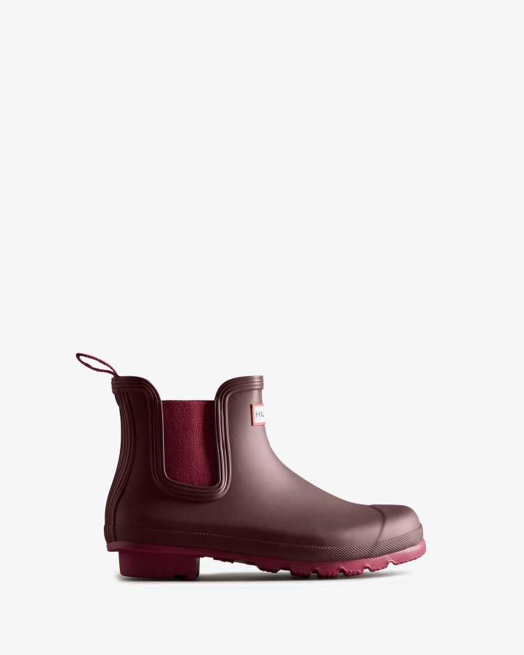 Botas Chelsea Femininas Hunter Originais Crosta Castanha Marrom-hayes Borgonha