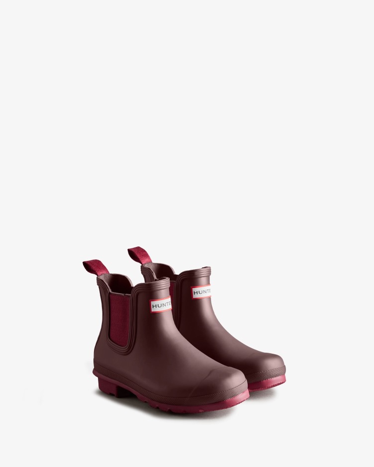 Botas Chelsea Femininas Hunter Originais Crosta Castanha Marrom-hayes Borgonha