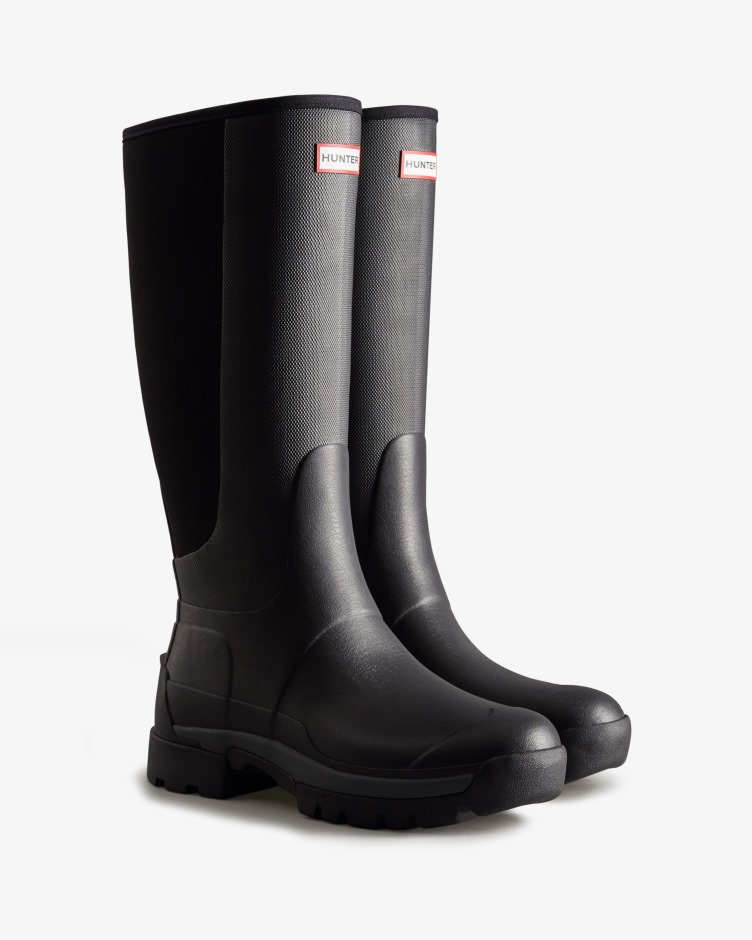 Botas De Chuva Altas Híbridas Para Homem Caçadores Balmoral Field Pretas