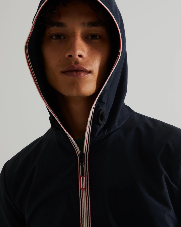 Jaqueta De Couro Leve Reciclada Para Homem Caçador Marinho