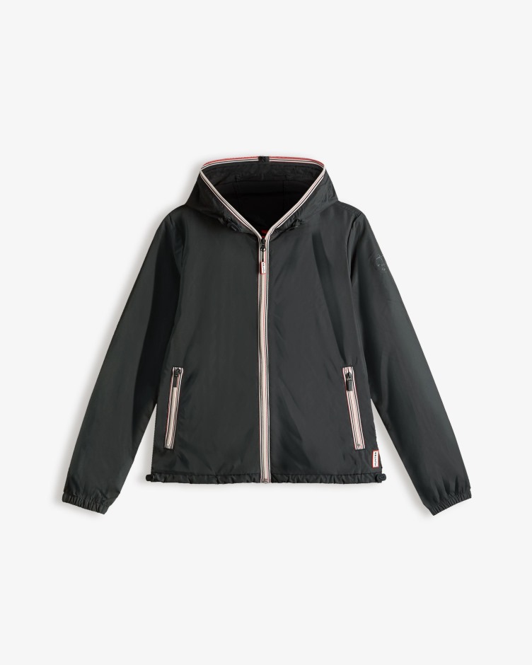 Jaqueta Preta Reciclada Leve E Embalável Para Caçador