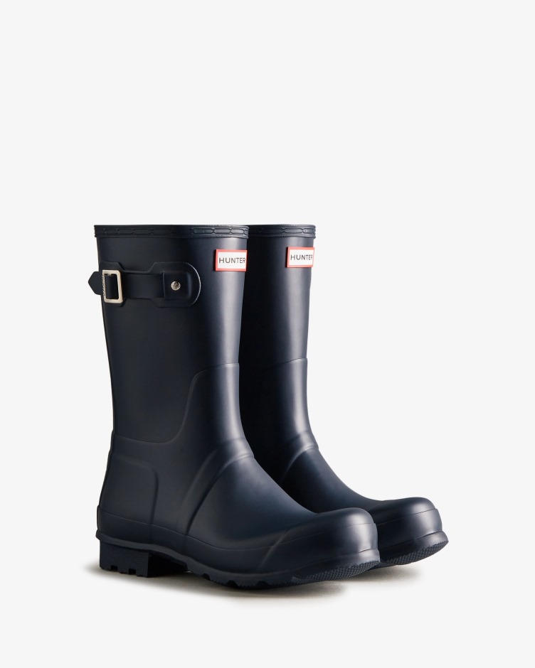 Botas De Chuva Curtas Originais Masculinas Hunter Marinho