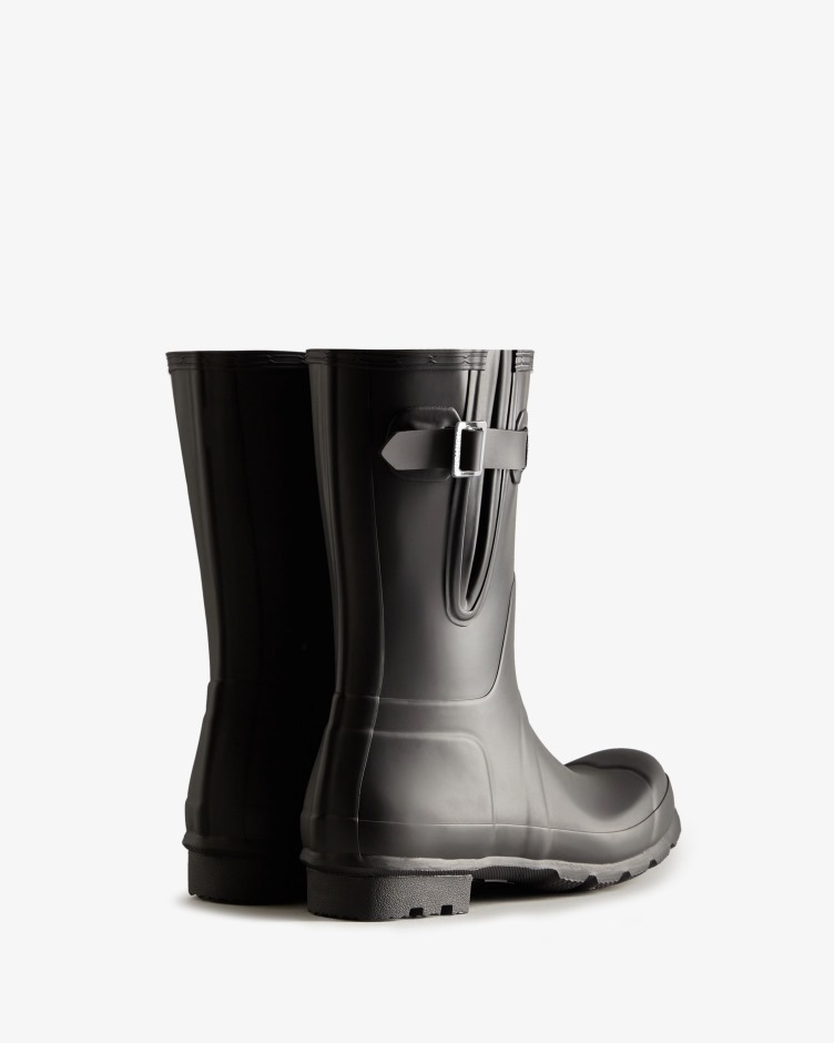 Botas De Chuva Ajustáveis ​​laterais Curtas Masculinas Hunter Pretas