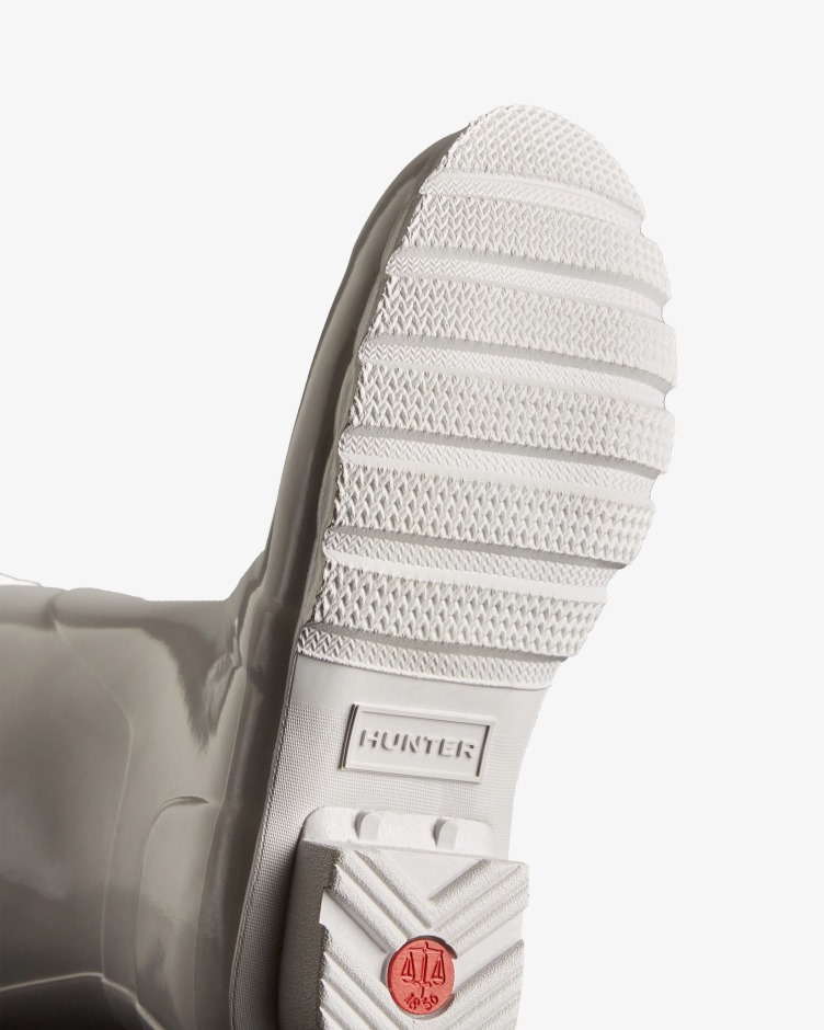 Botas De Chuva Originais De Brilho Curto Feminino Hunter Branco