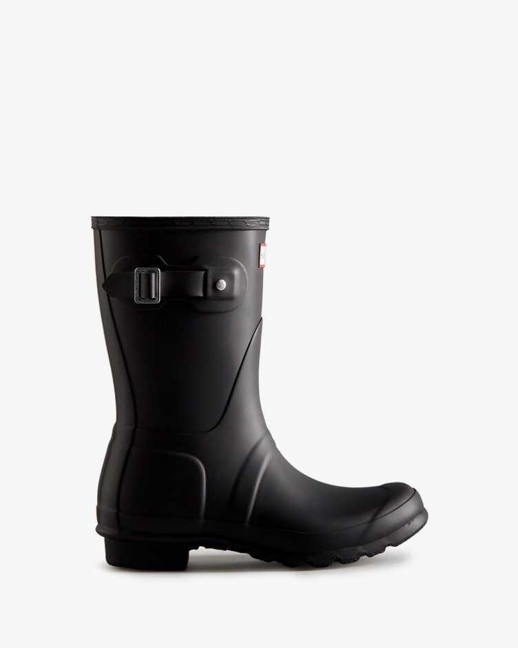 Botas De Chuva Curtas Originais Femininas Hunter Pretas