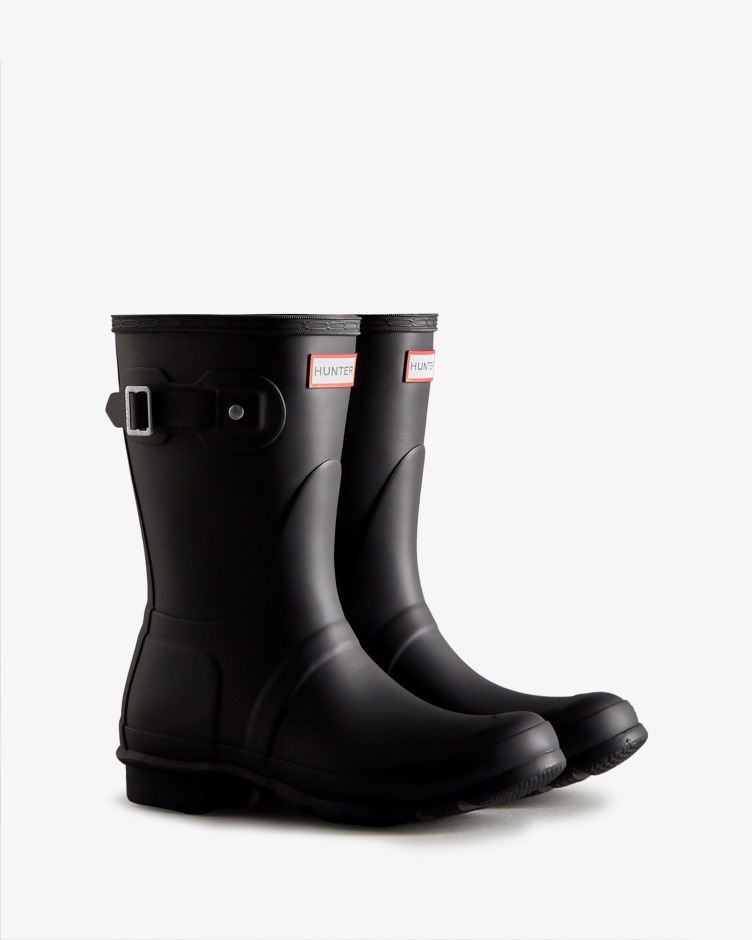 Botas De Chuva Curtas Originais Femininas Hunter Pretas