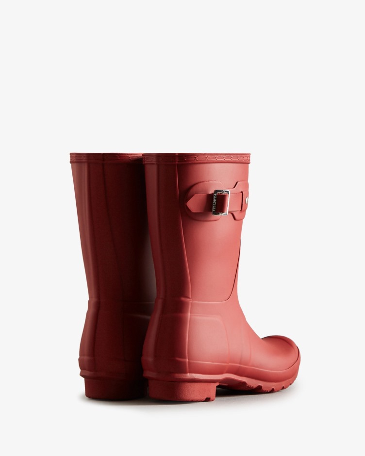 Botas De Chuva Curtas Originais Femininas Hunter Vermelho Militar
