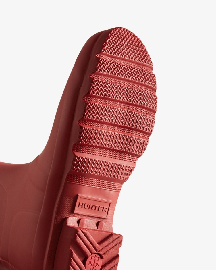 Botas De Chuva Curtas Originais Femininas Hunter Vermelho Militar