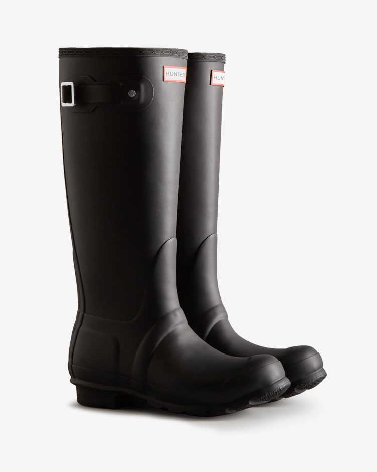 Botas De Chuva Com Isolamento Alto Femininas Hunter Pretas