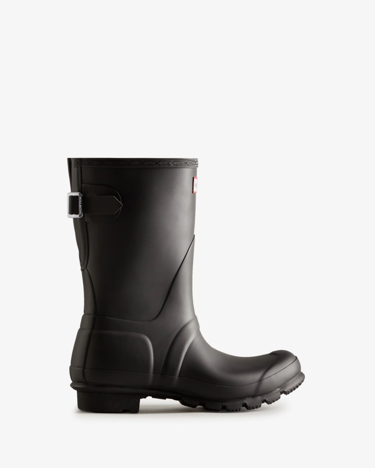 Botas De Chuva Ajustáveis ​​de Costas Curtas Femininas Hunter Pretas