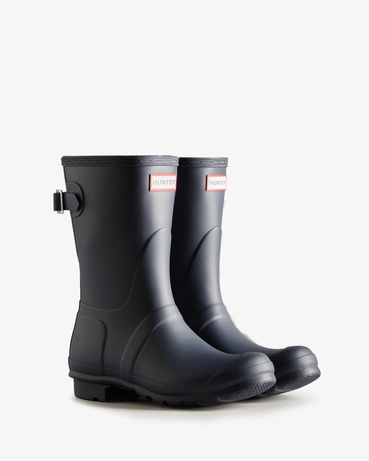 Botas De Chuva Ajustáveis ​​​​de Costas Curtas Femininas Hunter Marinho