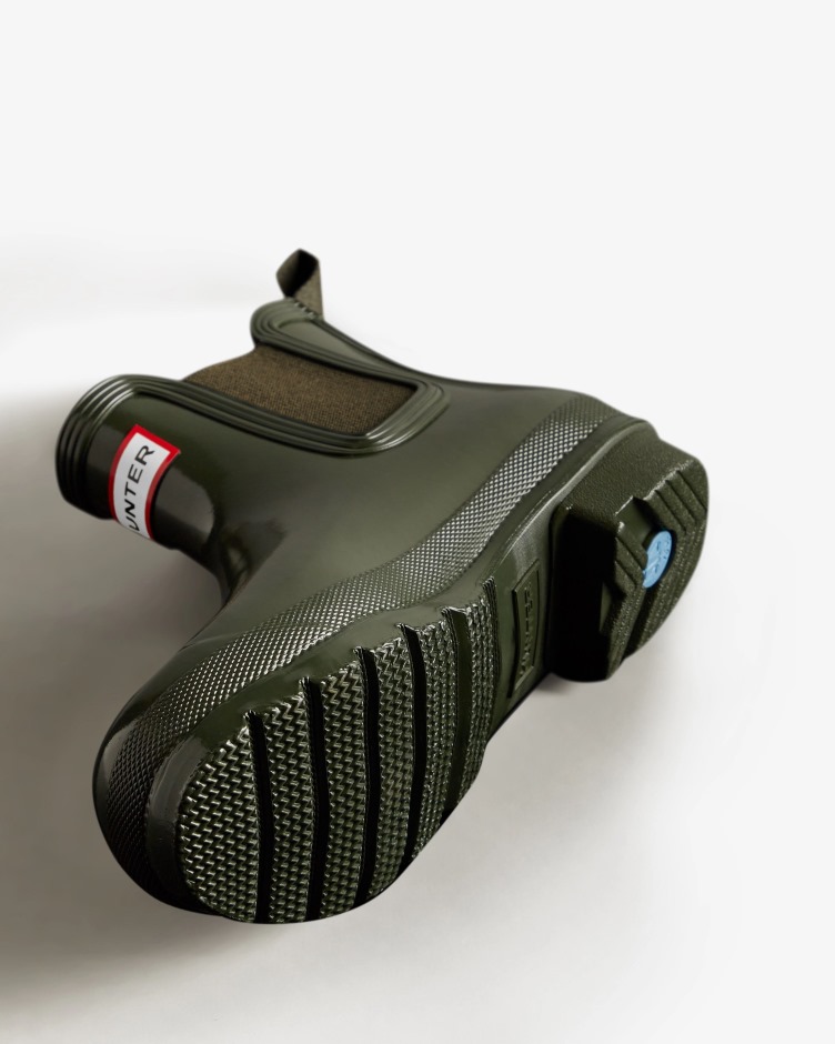 Botas Chelsea De Brilho Original Para Mulher Caçadora Azeitona Escura