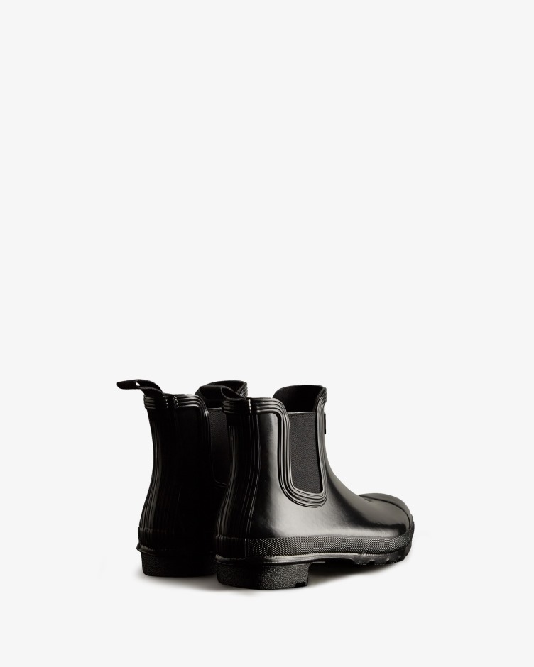Botas Chelsea De Brilho Originais De Mulher Hunter Pretas