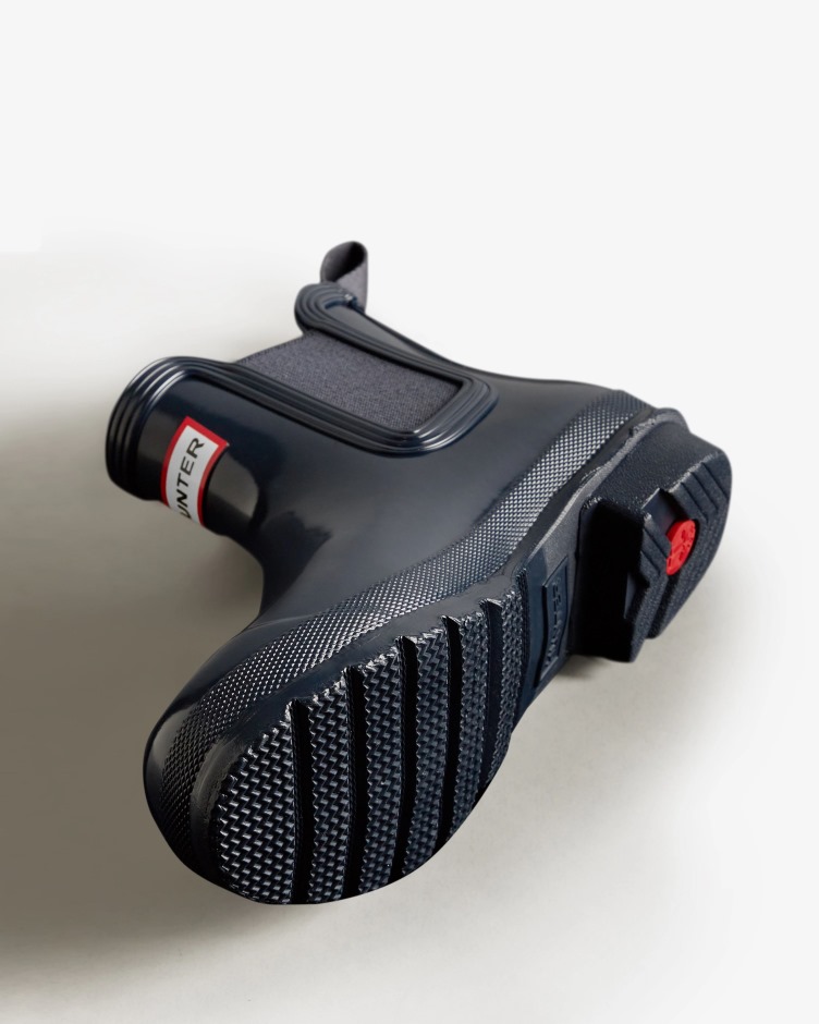 Botas Chelsea De Brilho Original De Mulher Caçadora Marinha