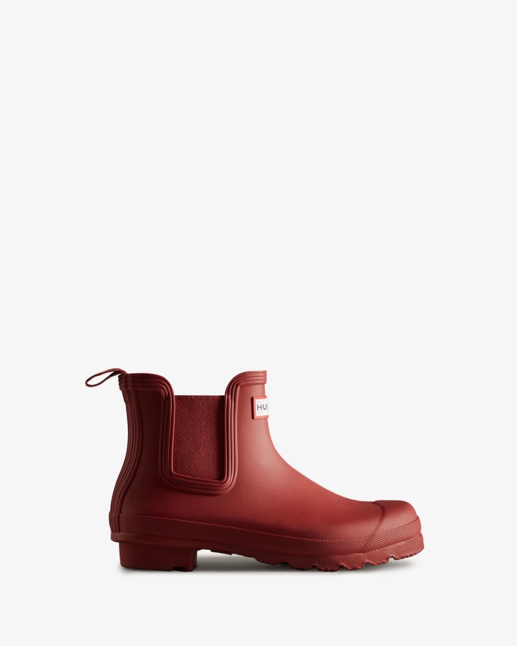 Botas Chelsea Originais Femininas Hunter Vermelho Militar
